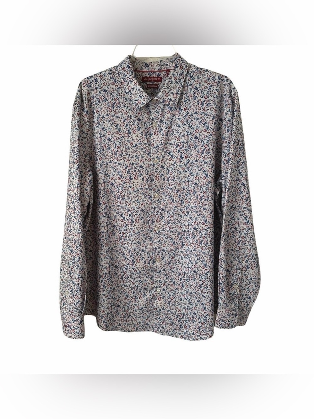 3/$20 💥Axist Mens Floral Button Down Shirt Stretch Breathable Red White Blue XL